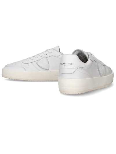 Shop Philippe Model Nice Low-top Sneakers In Leather, White