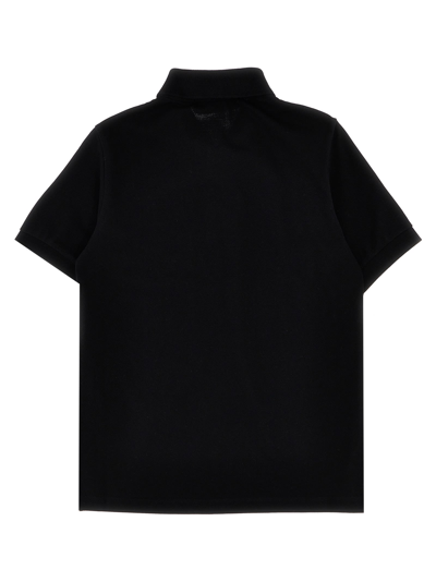 Shop Stone Island Junior Logo Patch Polo Shirt In Black