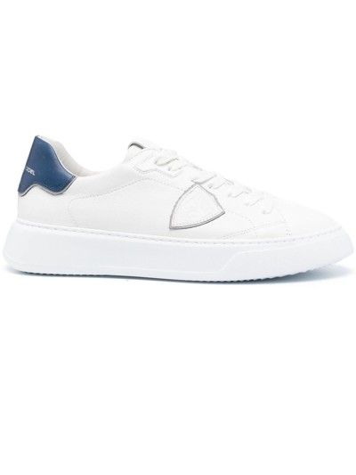 Shop Philippe Model Temple Sneaker White And Blue