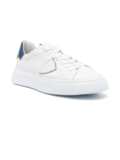 Shop Philippe Model Temple Sneaker White And Blue