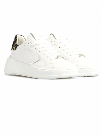 Shop Philippe Model Tres Temple Sneaker White And Animalier