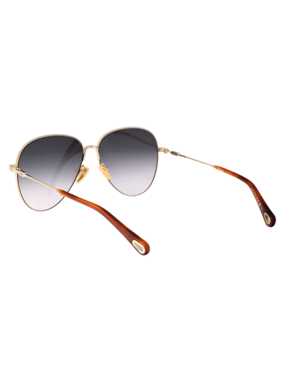 Shop Chloé Ch0177s Sunglasses In 001 Gold Gold Grey