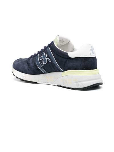 Shop Premiata Blue Lander Low-top Sneakers