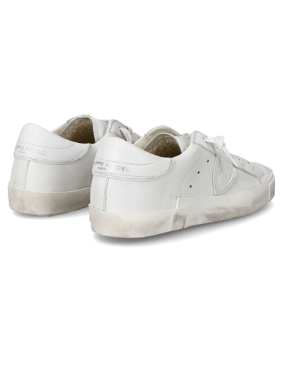 Shop Philippe Model Prsx Low-top Sneakers In Leather White