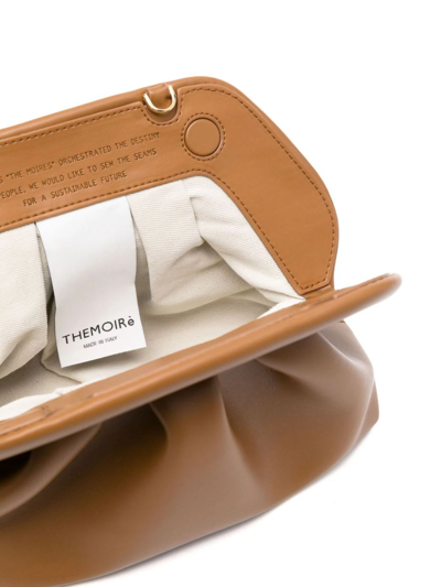 Shop Themoirè Brown Faux Leather Tia Clutch Bag