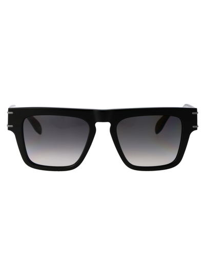 Shop Alexander Mcqueen Am0397s Sunglasses In 001 Black Black Grey