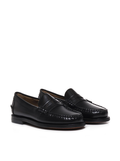 Shop Sebago Classic Dan Loafers In Soft Leather In Black