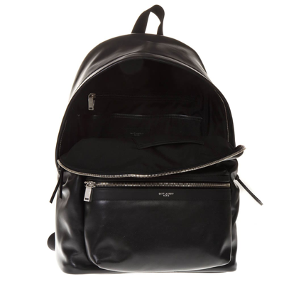 Shop Saint Laurent City Backpack In Matt Black Leather
