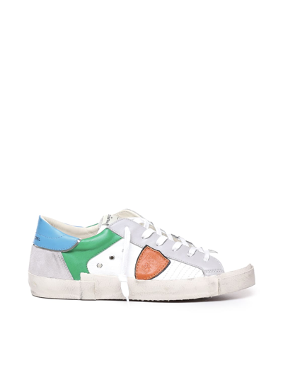 Shop Philippe Model Prsx Low Sneakers In White, Multicolor