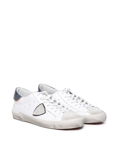 Shop Philippe Model Prsx Low Sneakers In White, Blue
