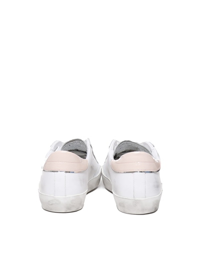 Shop Philippe Model Prsx Casual Leather Sneaker In White, Pink