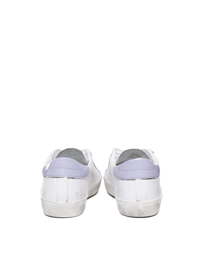 Shop Philippe Model Prsx Casual Leather Sneaker In White, Lillac