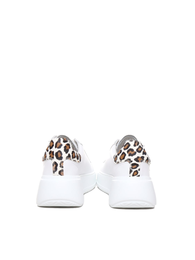 Shop Philippe Model Paris Leopard Print Sneakers In White, Leopard