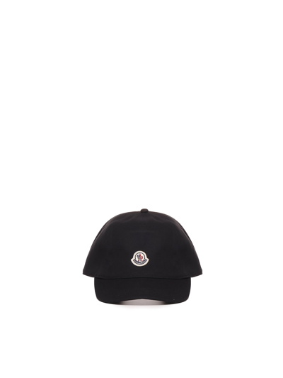 Shop Moncler Baseball Hat With Logo In Black