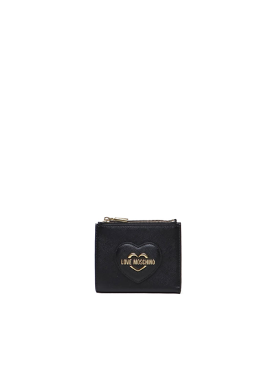 Shop Love Moschino Wallet With Print In Black