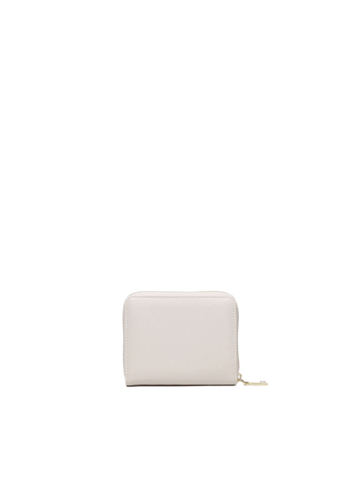 Shop Love Moschino Wallet With Logo In Ivory