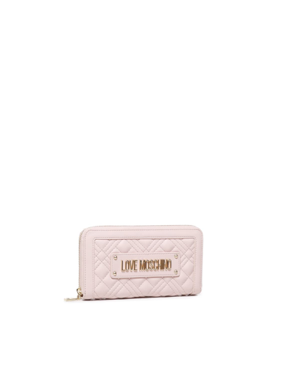 Shop Love Moschino Wallet With Logo In Pink