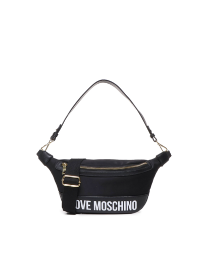 Shop Love Moschino Belt Bag With Print In Black