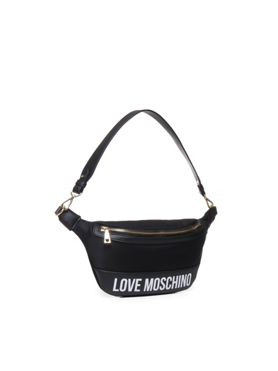 Shop Love Moschino Belt Bag With Print In Black