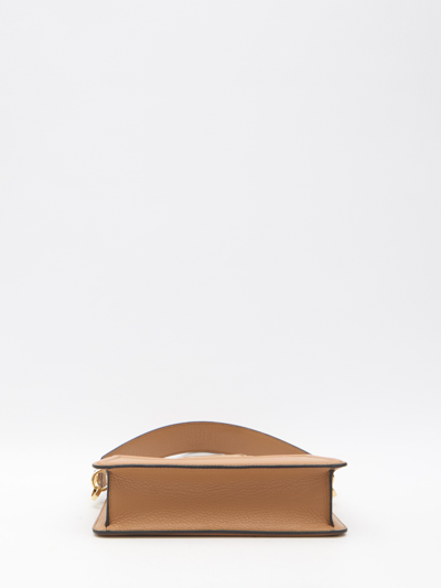 Shop Valentino Vlogo Leather Shoulder Bag In Brown