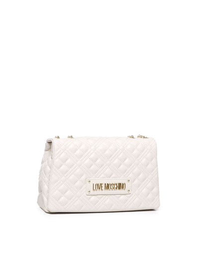 Shop Love Moschino Bag With Shoulder Strap With Logo In Ivory
