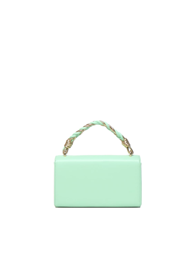 Shop Love Moschino Handheld Handbag With Chain Shoulder Strap In Mint