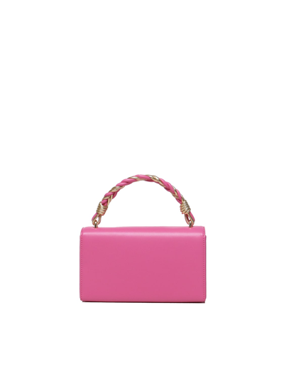 Shop Love Moschino Handheld Handbag With Chain Shoulder Strap In Fuxia