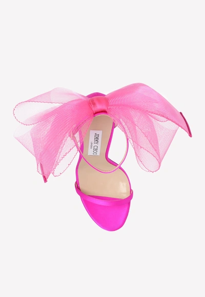 Jimmy Choo Aveline 100 Pink Satin Sandals In Pink