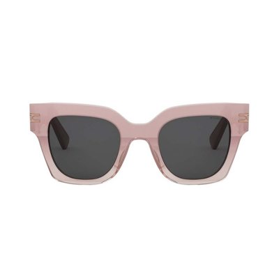 Shop Bulgari B.zero1 Geometric Frame Sunglasses In Pink