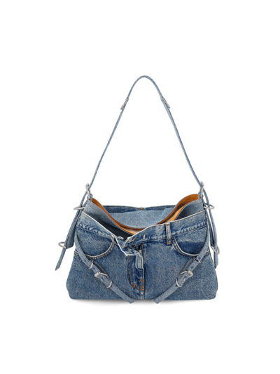 Shop Givenchy Voyou Boyfriend Medium Shoulder Bag In Blue