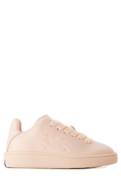 Shop Burberry Box Equestrian Knight Embossed Sneakers In Pink
