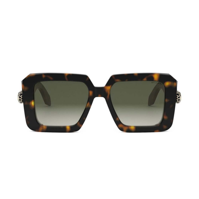 Shop Bulgari Serpenti Forever Rectangular Frame Sunglasses In Multi