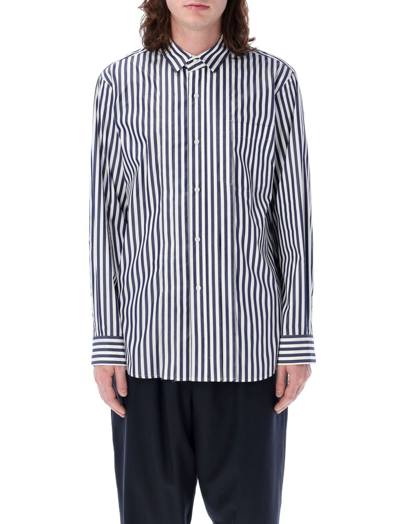 Shop Sacai Long Sleeved Striped Shirt In Multi