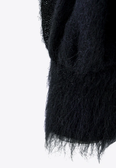 Shop Alberta Ferretti Brushed Mohair Blend Sweater In Black