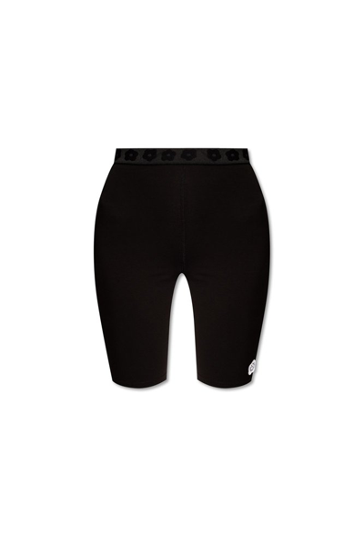 Shop Kenzo Logo Printed Biker Shorts In Black