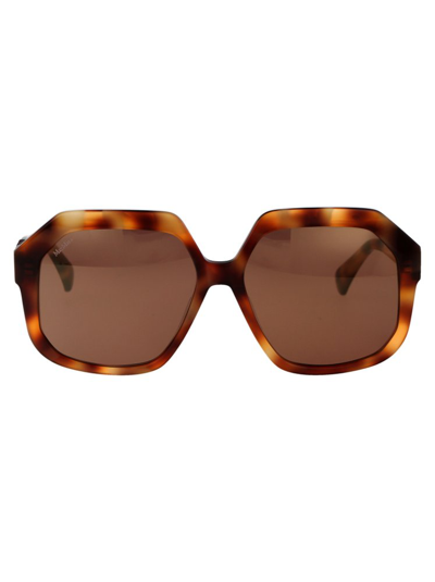 Shop Max Mara Square Frame Sunglasses  In Multi