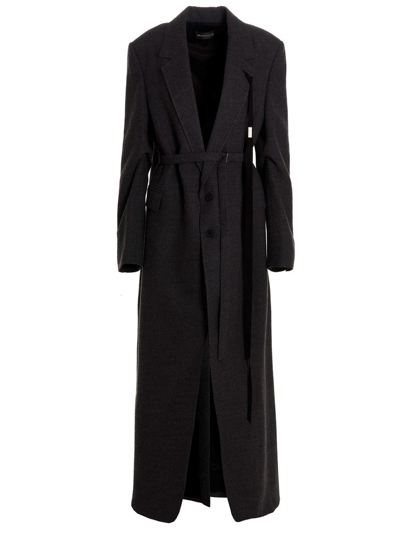 Shop Ann Demeulemeester Karin Long Coat In Grey