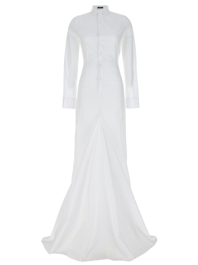 Shop Ann Demeulemeester Che Factory Shirt Dress In White