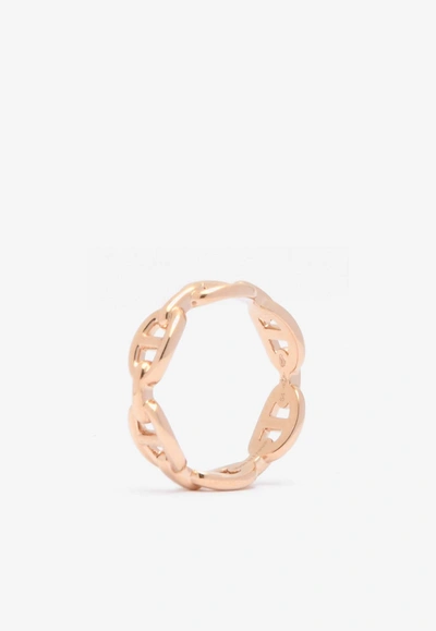 Pre-owned Hermes Chaine D'ancre Enchaînée Pm Ring In Rose Gold