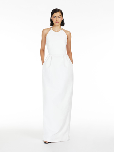 Shop Max Mara Long Cotton Dress In White