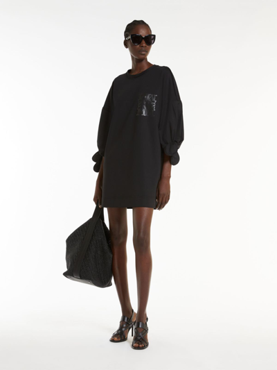 Shop Max Mara Poplin T-shirt Dress In Black