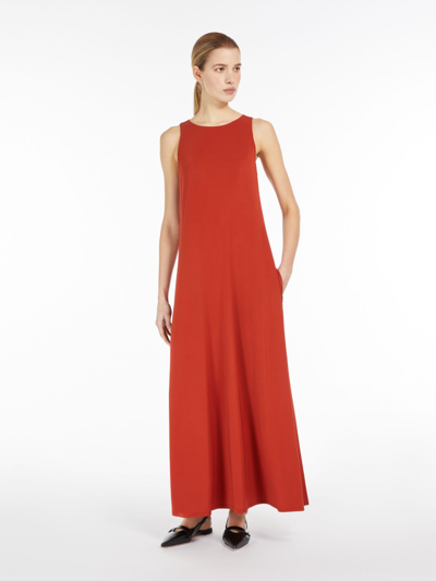 Shop Max Mara Stretch Jersey A-line Dress In Terra Cotta