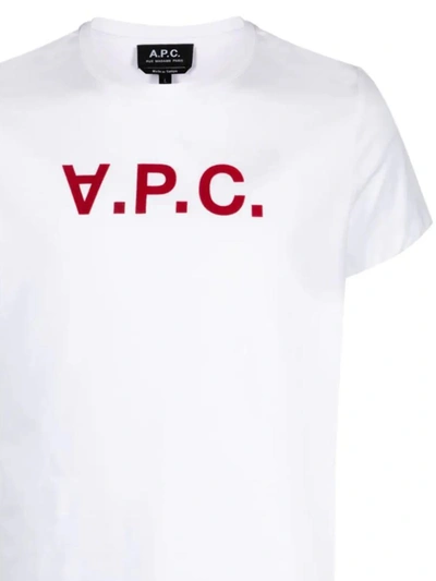 Shop Apc A.p.c. T-shirts And Polos In Blanc/rouge