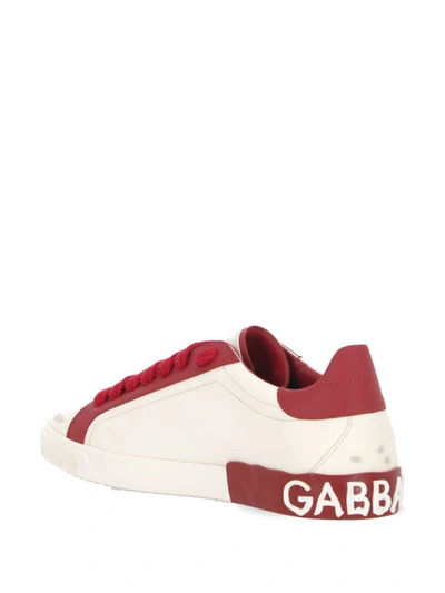 Shop Dolce & Gabbana Sneakers In Bianco/lampone
