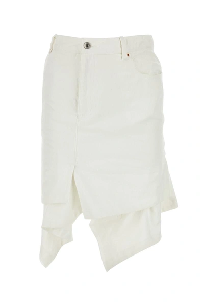 Shop Sacai Skirts In Offwhite