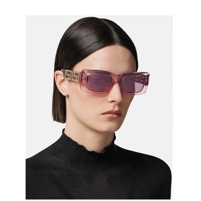 Shop Versace Endless Greca  Ve4444u Sunglasses In 5355ak Pink