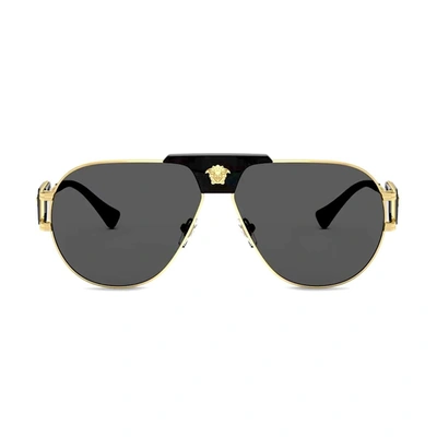 Shop Versace Ve2252 Medusa Sunglasses In 100287 Gold