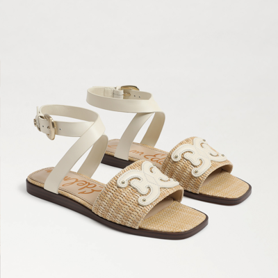 Shop Sam Edelman Ilsie Ankle Strap Sandal Modern Ivory/natural Weave In Multi