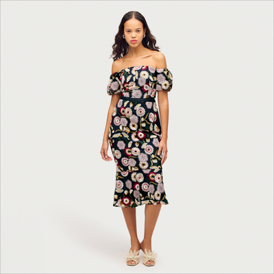 Shop Sam Edelman Floral Embroidered Midi Dress Blush Multi