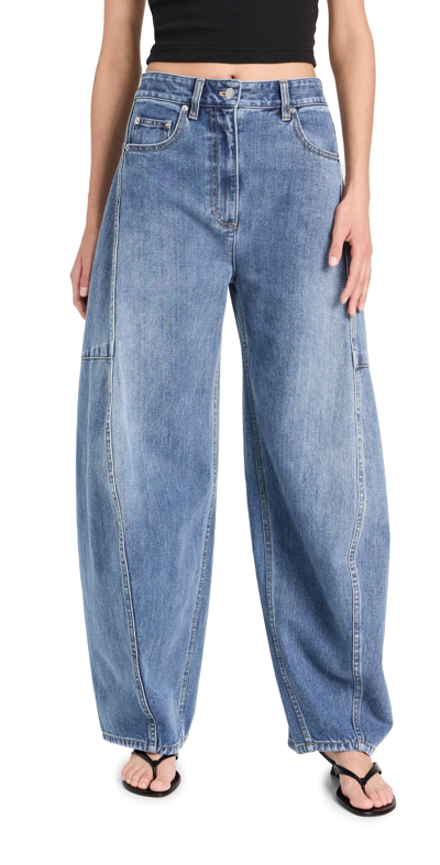 Shop Tibi Classic Wash Denim Sid Jeans Classic Blue